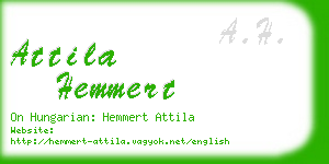 attila hemmert business card